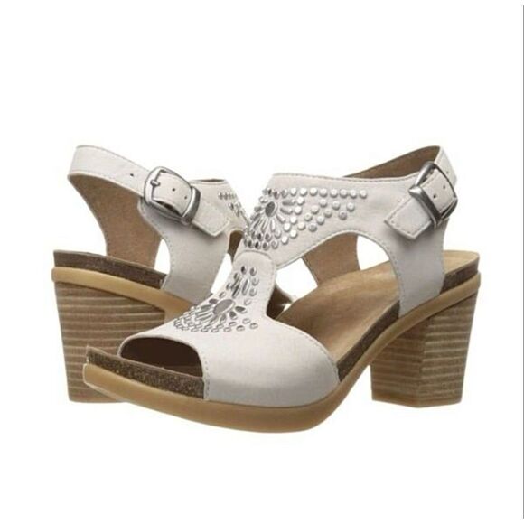Dansko Deandra Studded Sandal Sz 40 US 10 10.5 Cream studded Slingback Open Toe - Picture 1 of 10